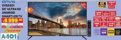 ONVO 55 ULTRA HD ANDROİD SMART LED TV